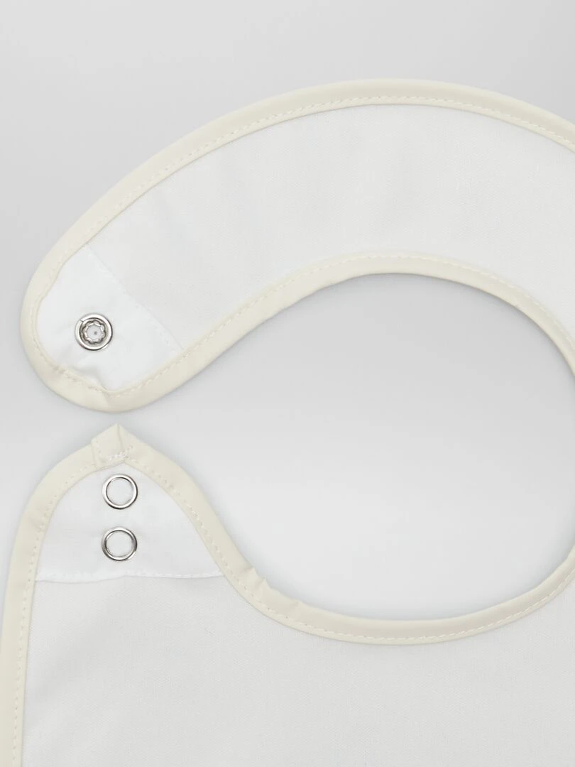 Lot de 2 bavoirs imperméables   Rose/blanc