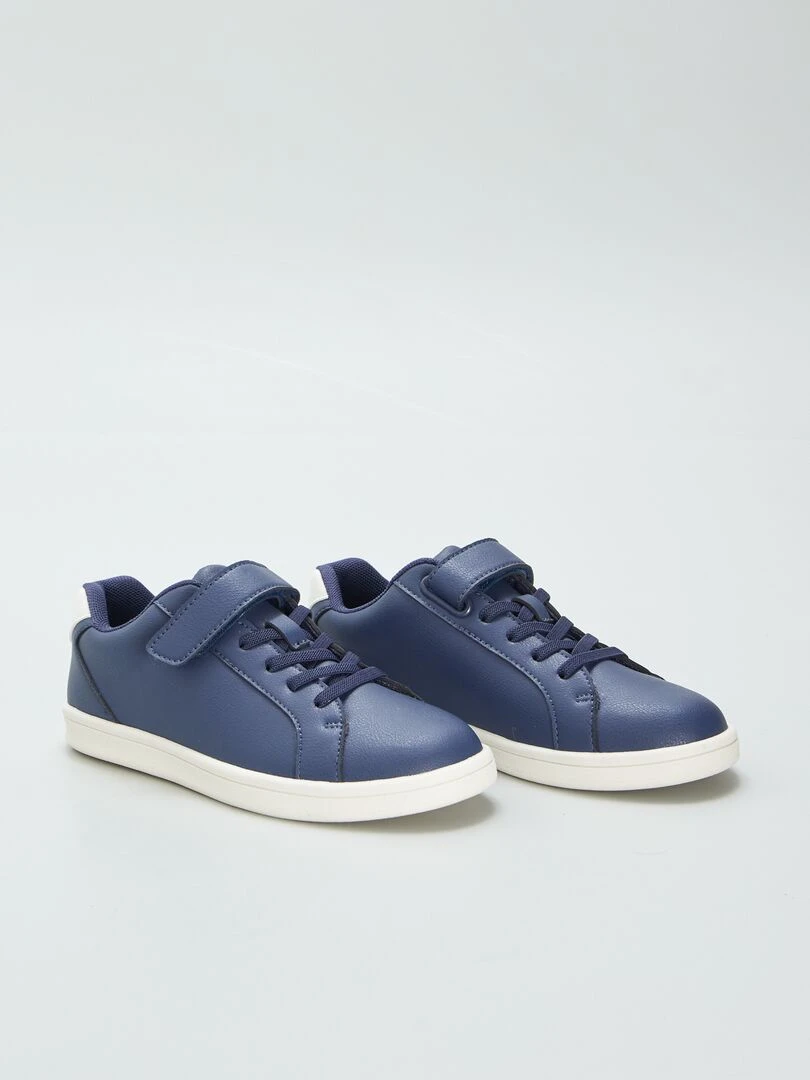Baskets basses en simili Bleu