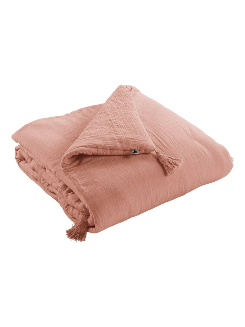 Edredon Boutis gaze de coton Collection Gaia Rose clair