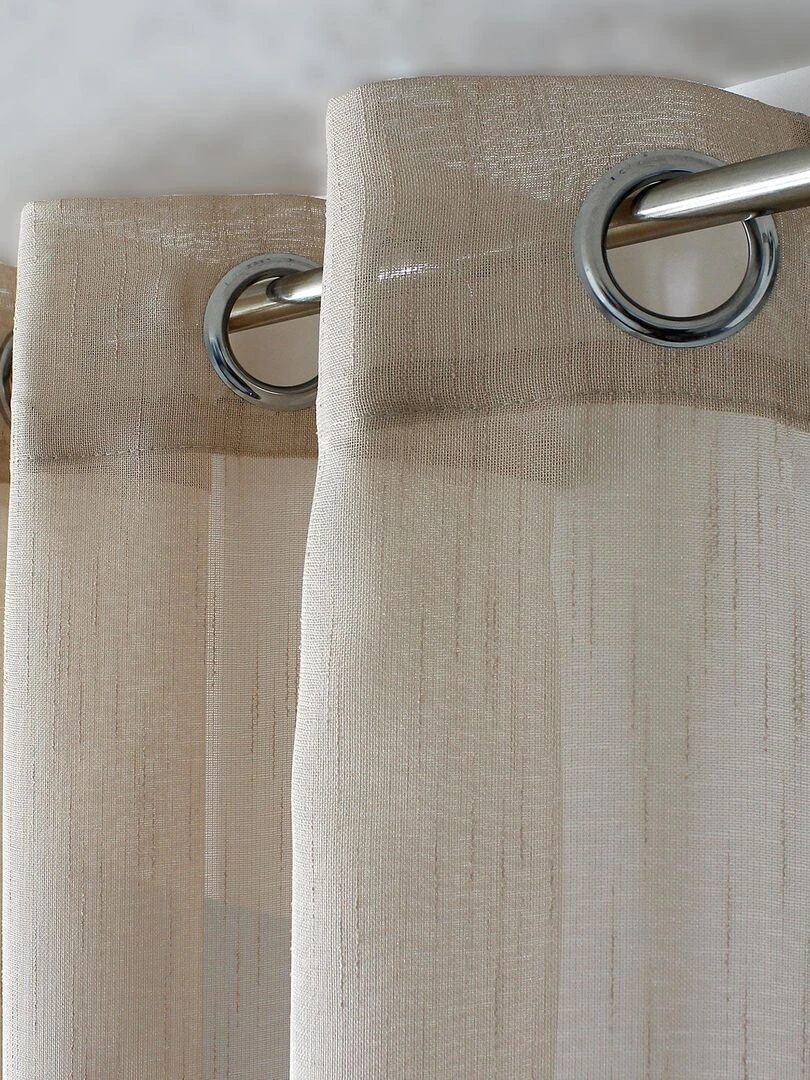 Voilage bohème à bandes ajourées   Beige