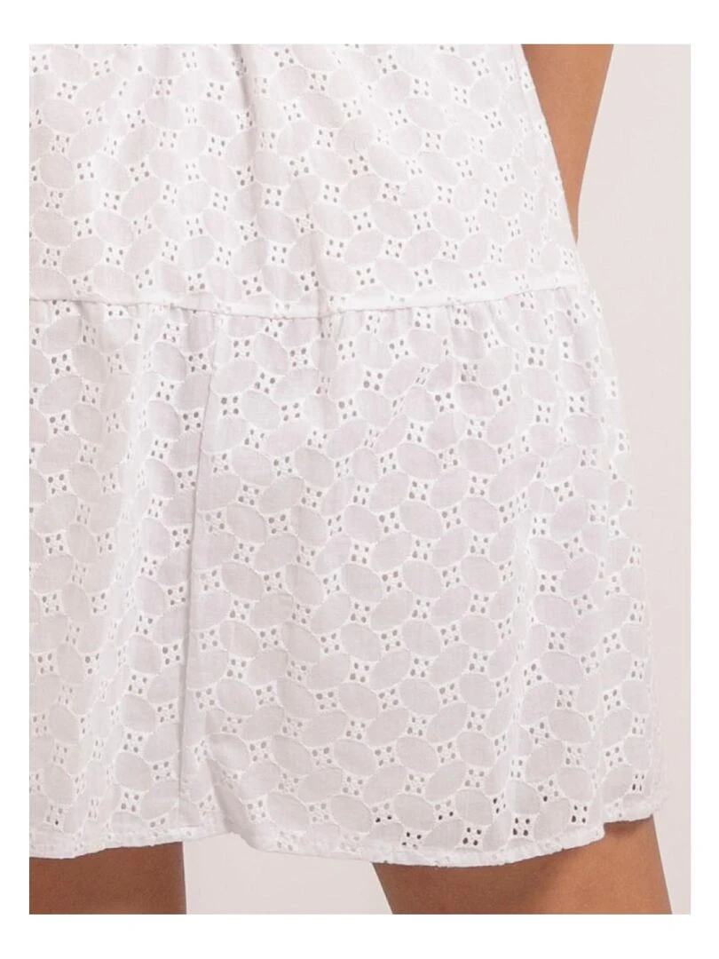 Chemise courte broderies anglaises ORNELLE   Blanc