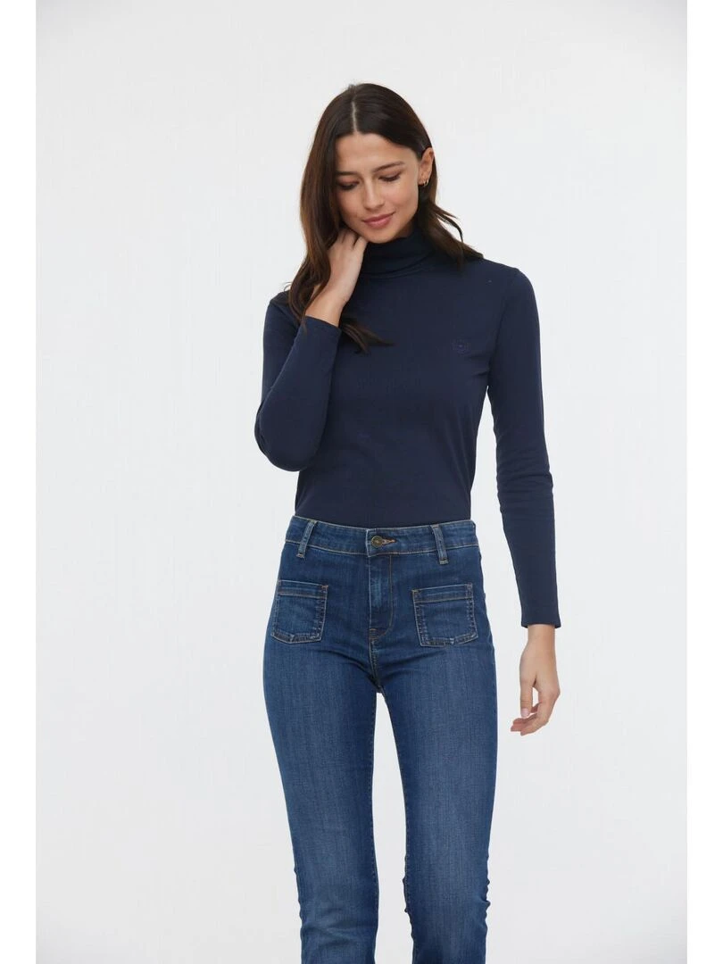 Lee Cooper   Pull manches longues coton slim ASLI   Bleu marine