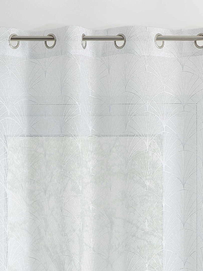 Voilage brodé au style art déco Blanc