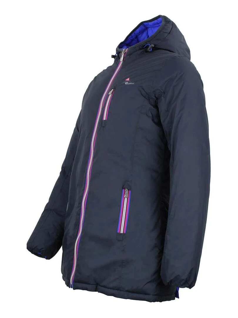 Doudoune longue réversible de ski femme AWILL   PEAK MOUNTAIN   Bleu Bleu marine