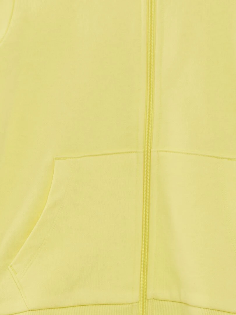 Sweat en molleton zippé   jaune