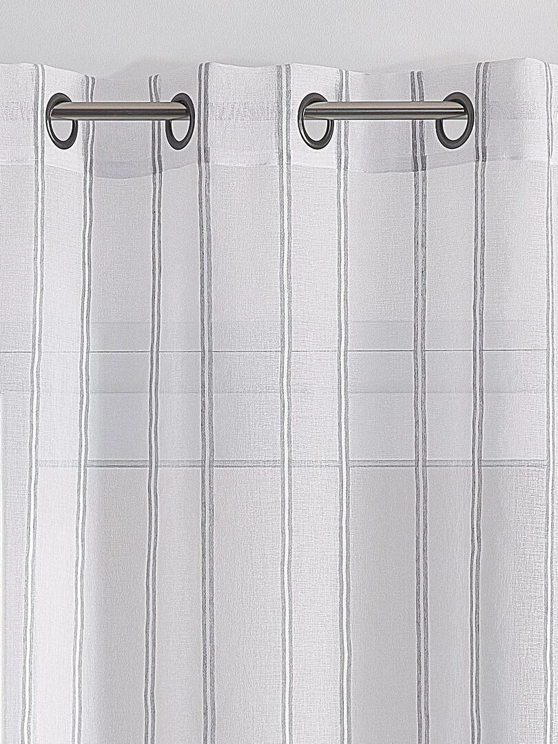 Voilage à rayures    Effet lin   Gris