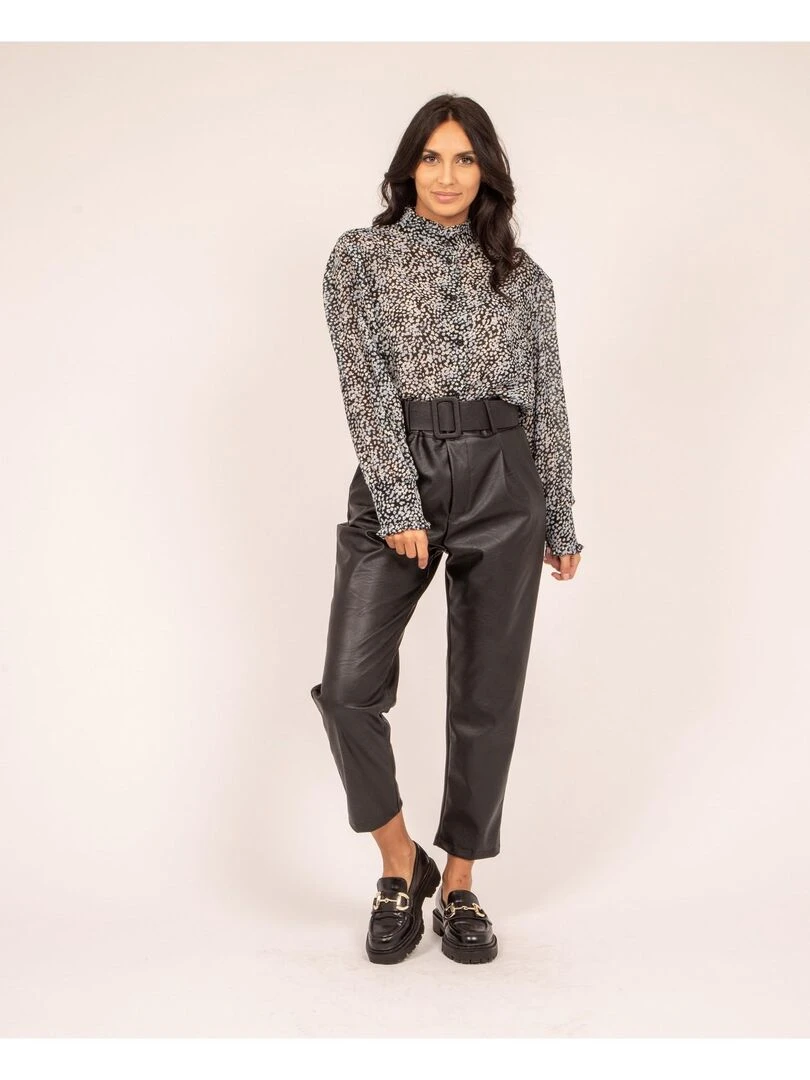 Pantalon similicuir EKINE   Noir