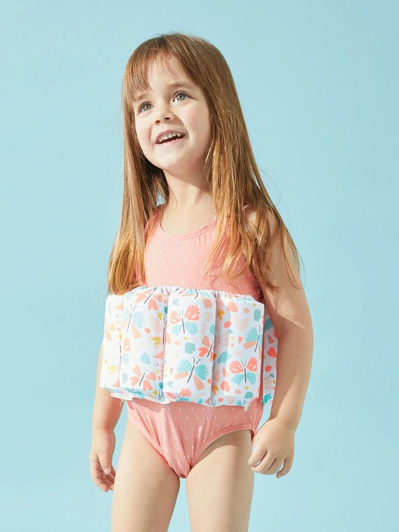 Maillot bouée à imprimé papillon corail/aqua Archimède Bleu