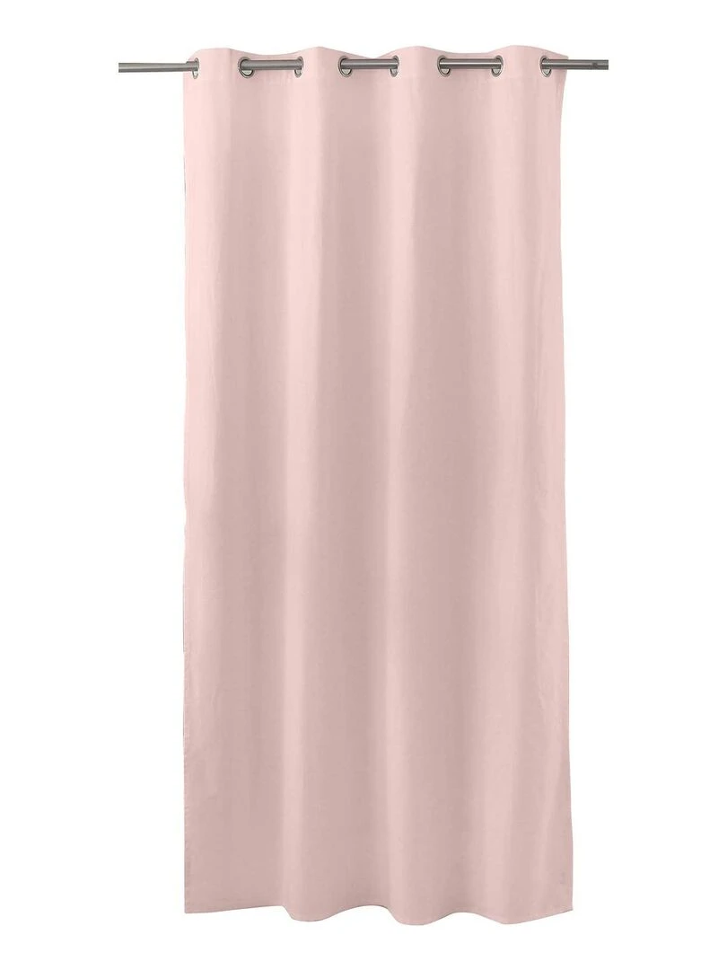 Rideau coloré en pur coton 8 œillets Rose clair