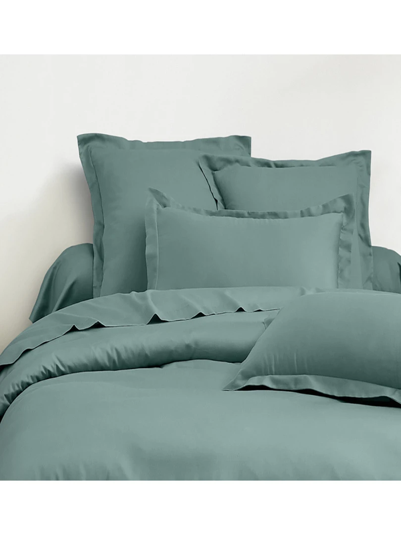 Blanc Avenue Parure De Lit En Satin De Coton Vert