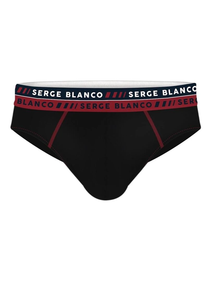 Lot de 4 slips homme en coton French Serge Blanco   Noir