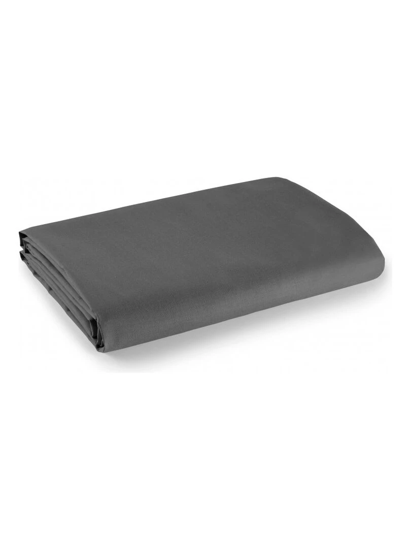 Drap plat 1 place et 2 places 100% coton/57 fils/cm² gris anthracite