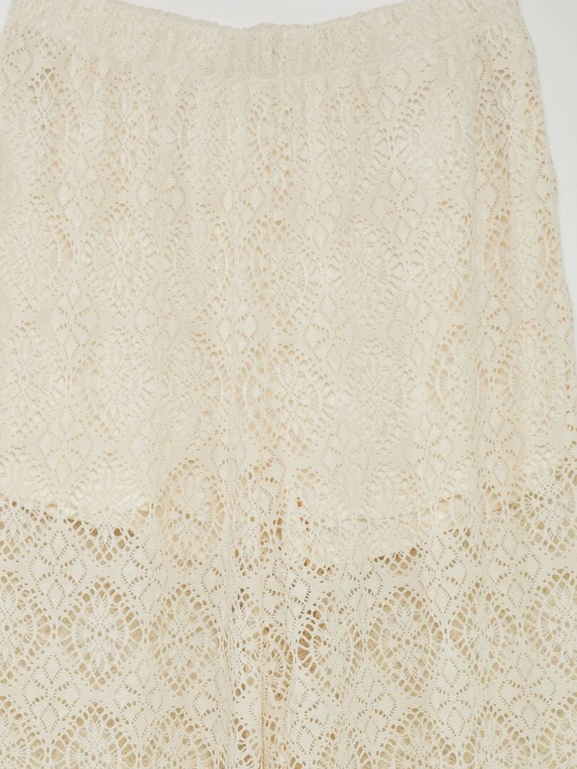Pantalon évasé en crochet JDY Tall Beige