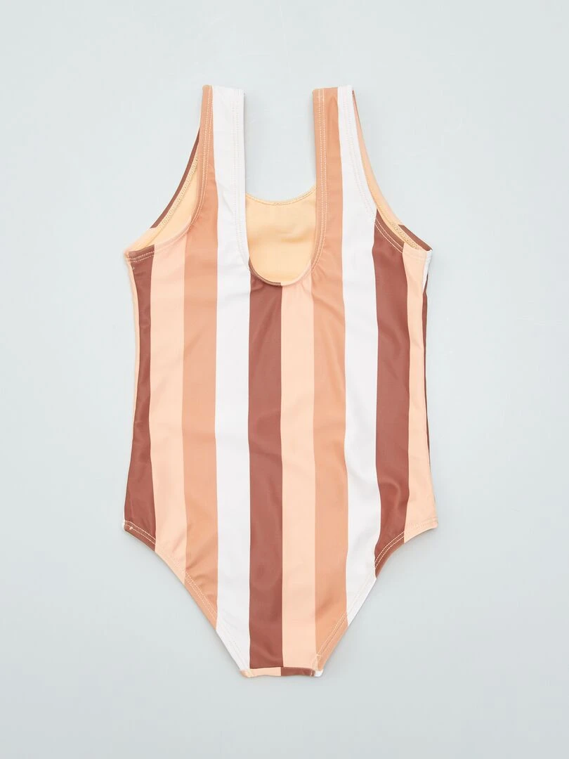 Maillot de bain à rayures 1 pièce Orange
