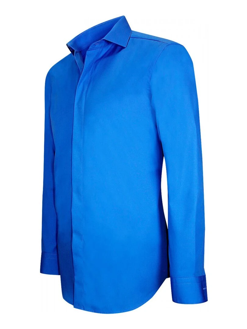 Chemise gorge cachée GORDON   Bleu fluo