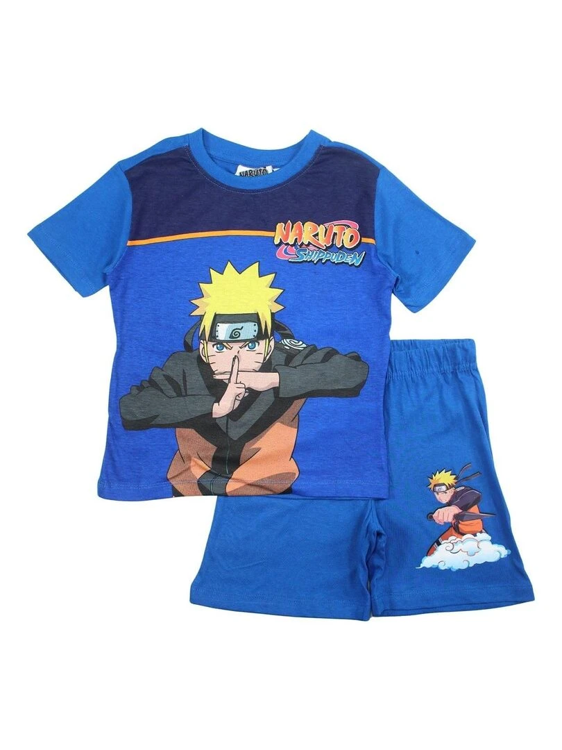 Naruto Ensemble T shirt short garçon Imprimé Naruto Bleu