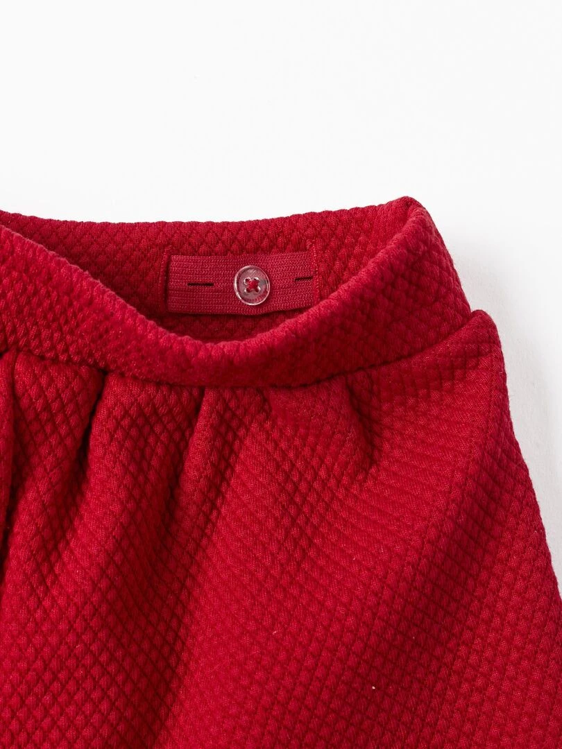 Short en maille avec nœud pour fille   NOËL   Rouge