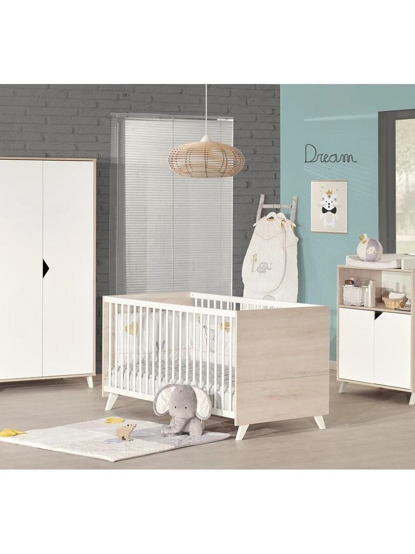 Lit évolutif SCANDI   BABYPRICE   Blanc Beige