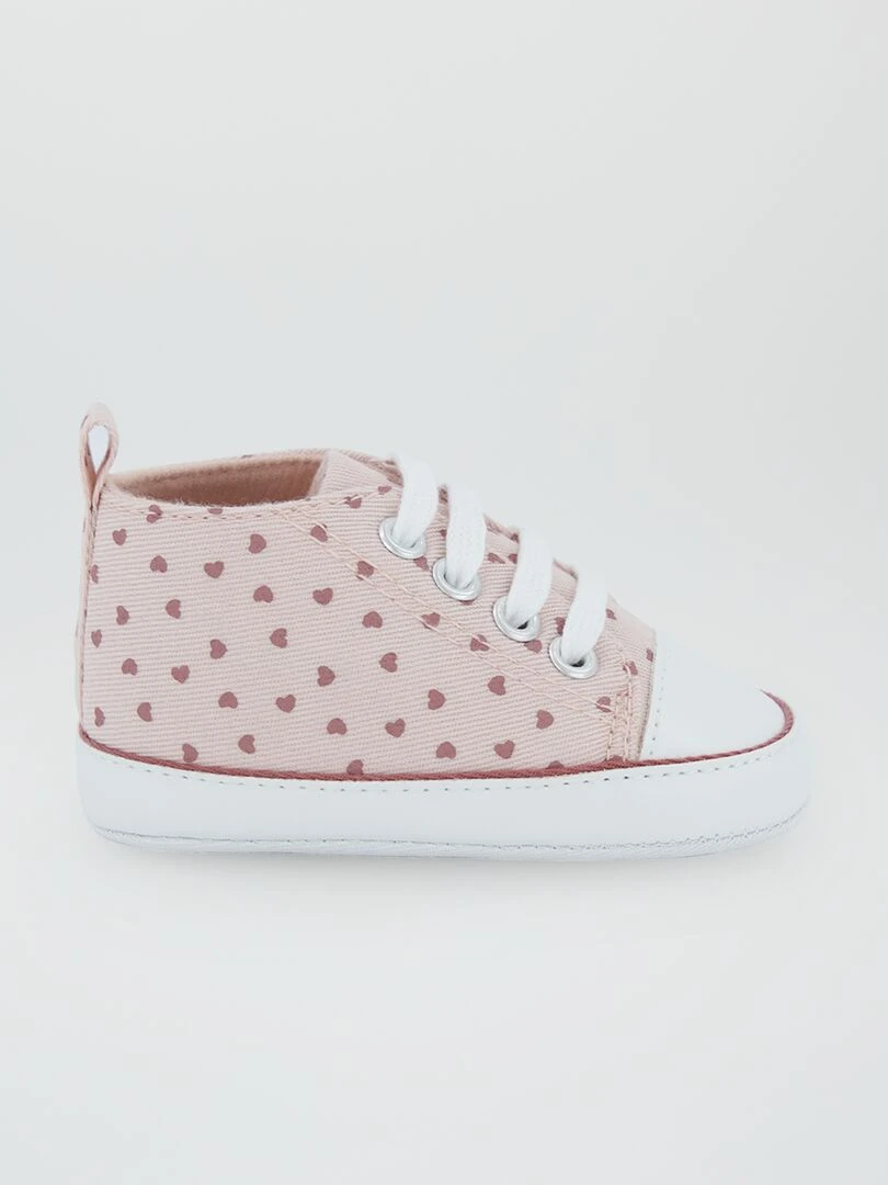 Baskets hautes en toile Rose