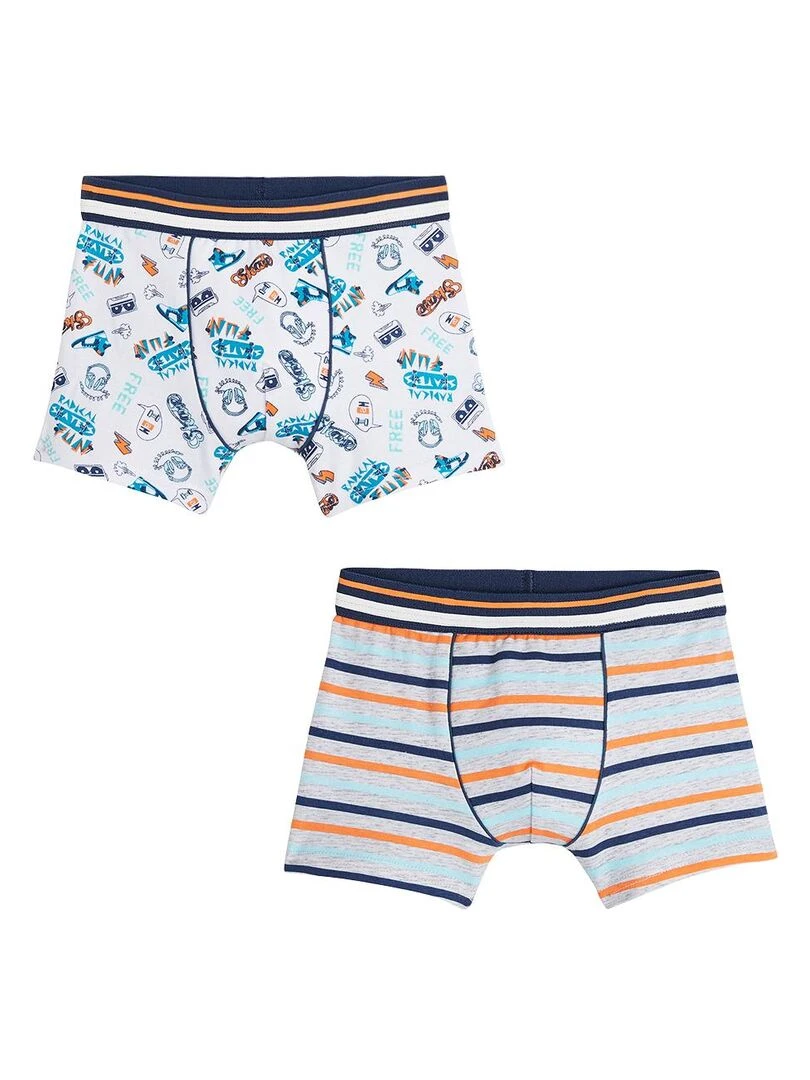 Lot de 2 boxers garçon Free Multicolore