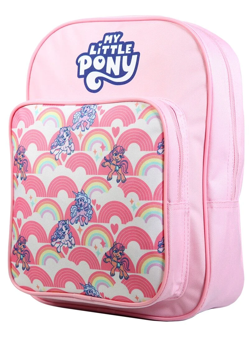 BAGTROTTER Sac à dos 31 cm avec poche maternelle My Little Pony Arc en ciel Rose Rose