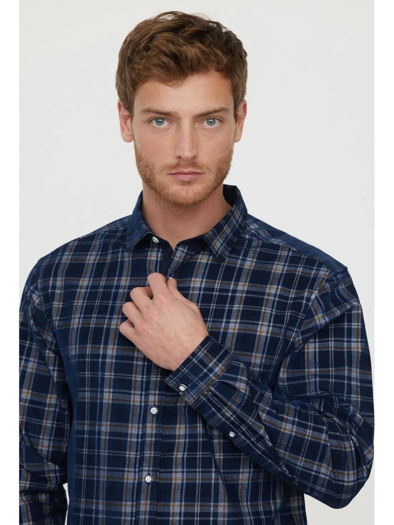 Lee Cooper   Chemise manches longues coton regular DRATY   Bleu marine