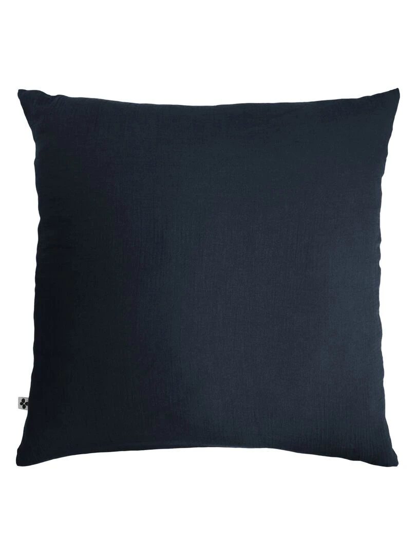 Taie d'oreiller Double Gaze Coton Collection Gaia Bleu marine