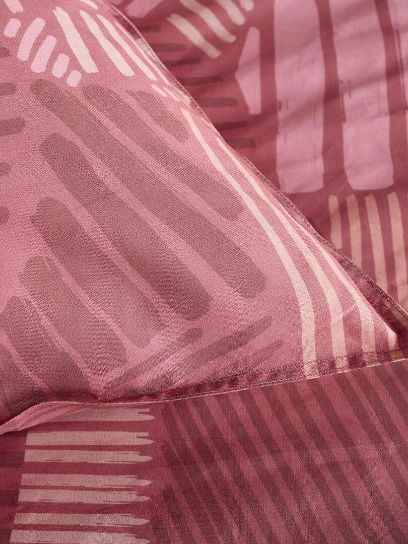 Parure de lit imprimé Graphique Coton SUNSHINE ROWAN   Rose