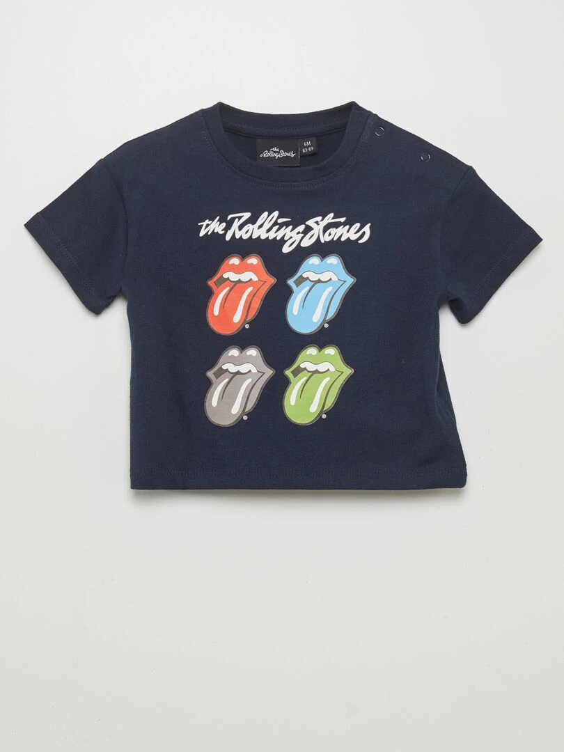 T shirt à manches courtes 'Rolling Stones' Noir