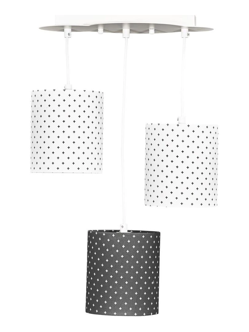 Suspension lumineuse en coton blanc SAUTHON Blanc