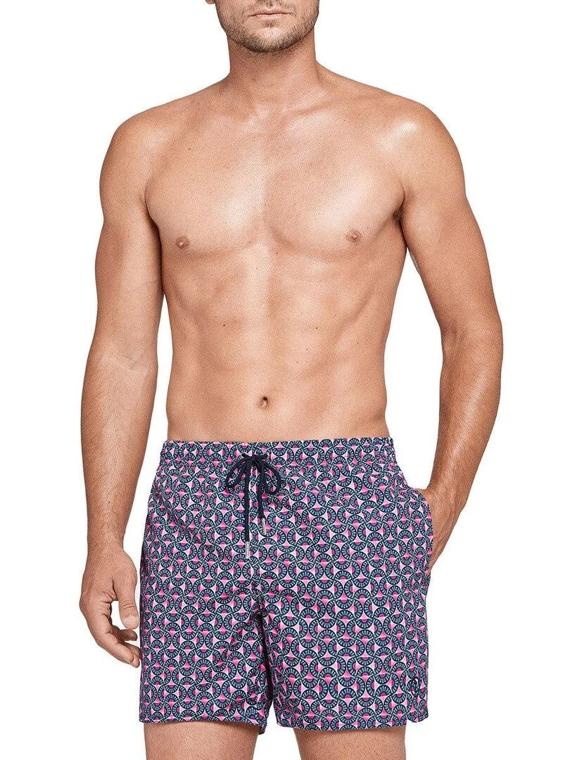 Maillot de bain short imprimé moderne Surat Bleu