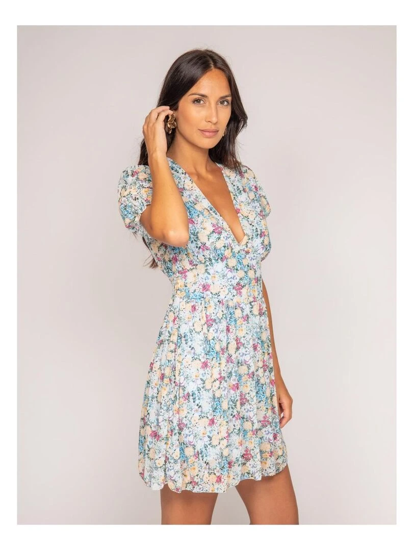 Robe courte motifs ILIAS Bleu