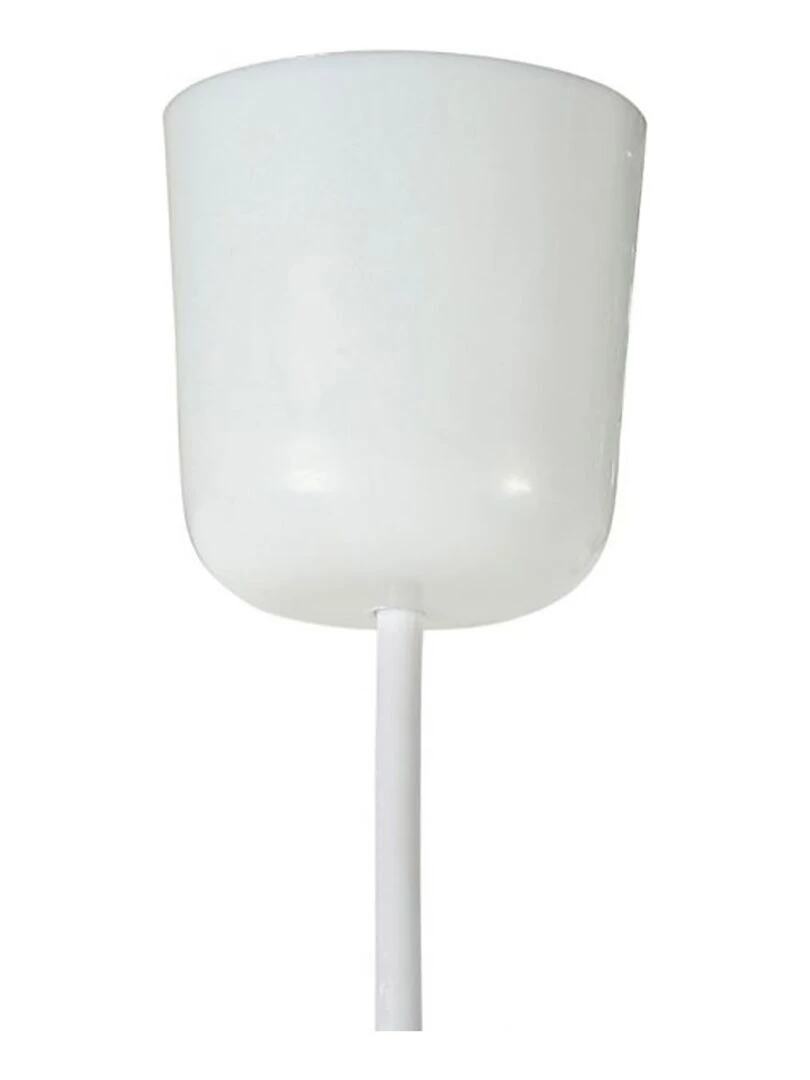 Suspension ronde 3 abat jours rotin blanc D40 Blanc
