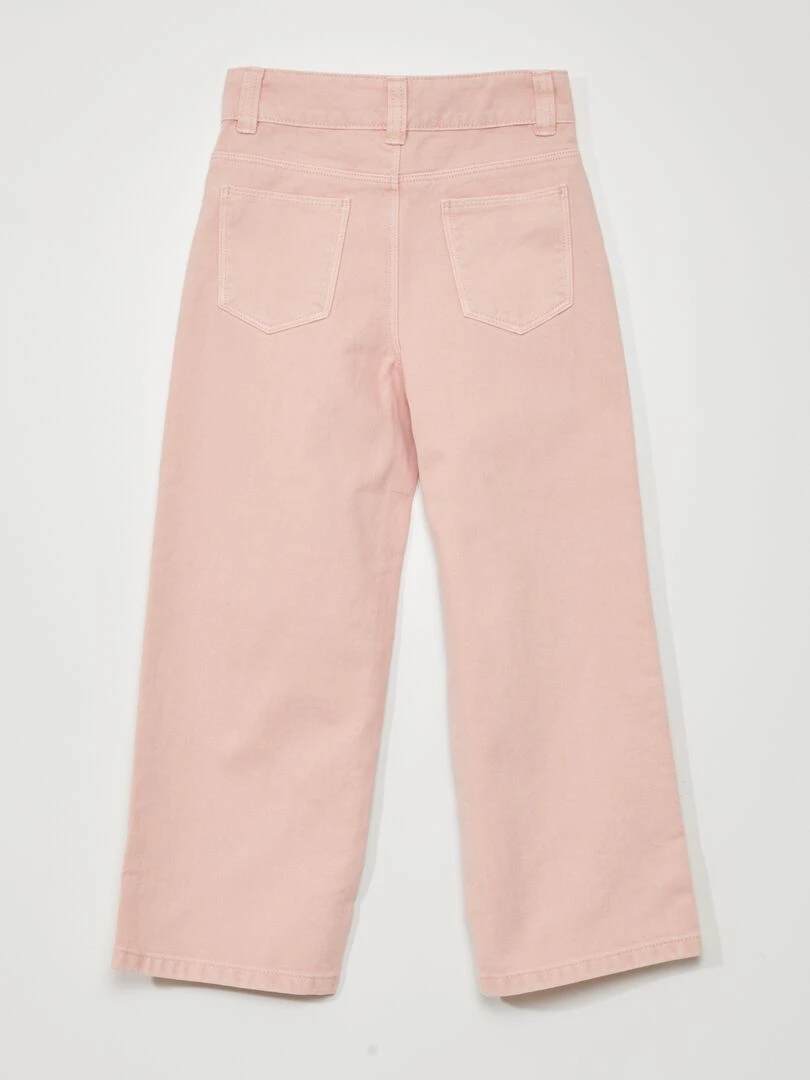 Jean wide leg à taille haute Rose