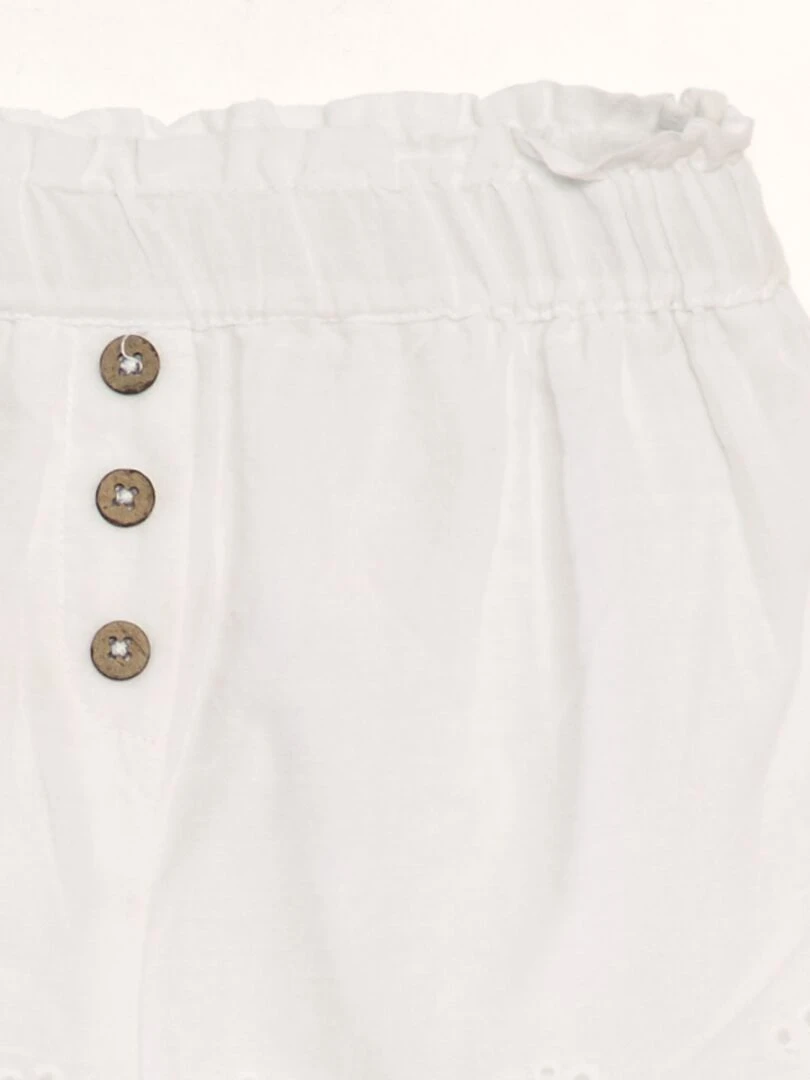 Short en voile coton   blanc