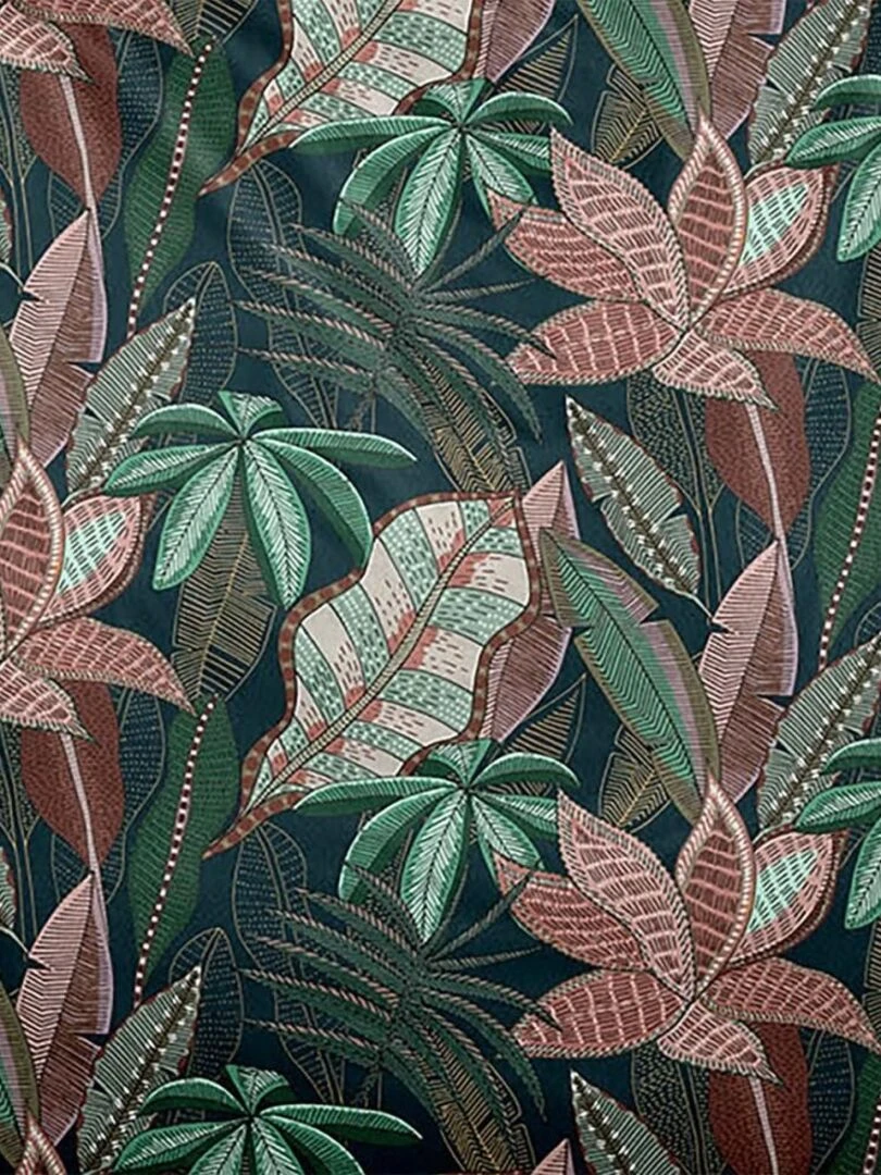 Housse de couette 240x220 Nikau vert + 2 taies 100% coton 57 fils Vert