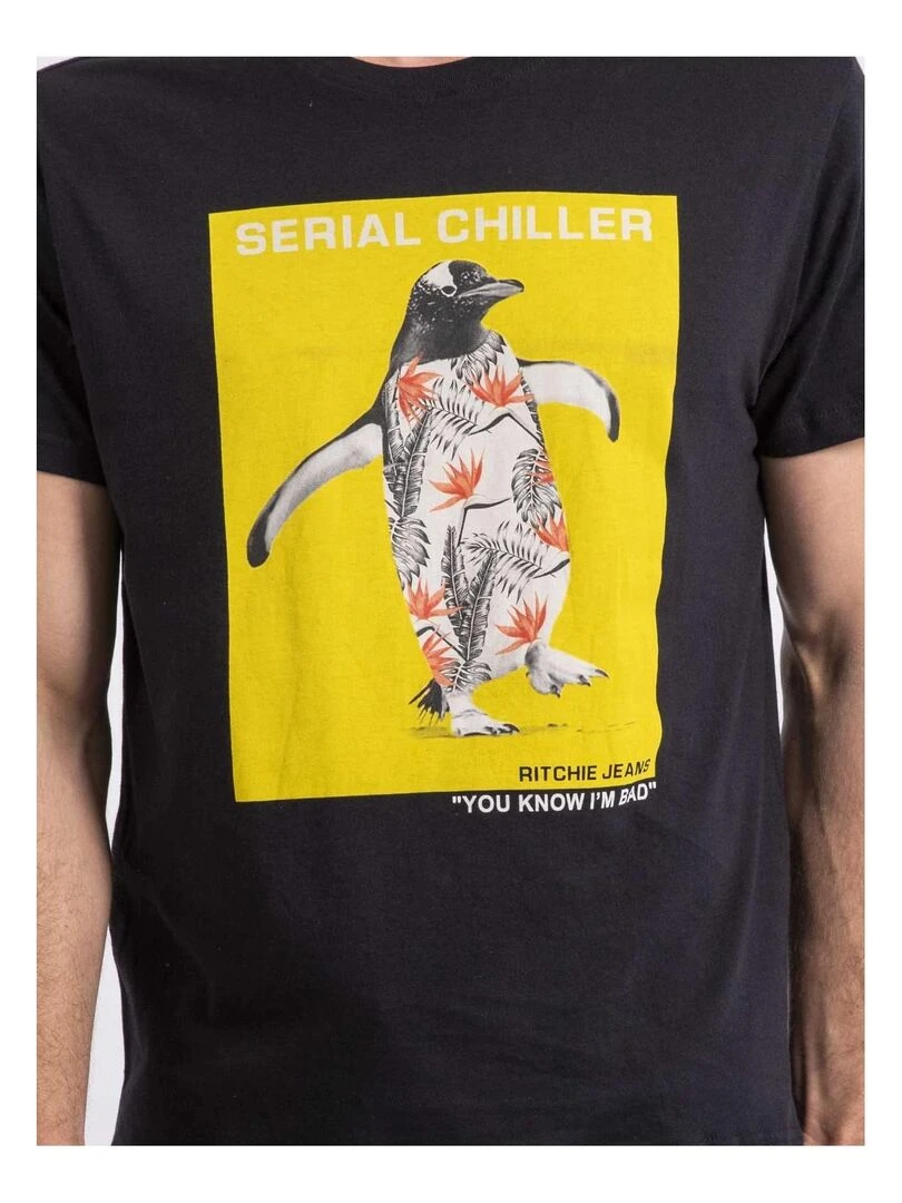 T shirt col rond NIRALVINO   Noir