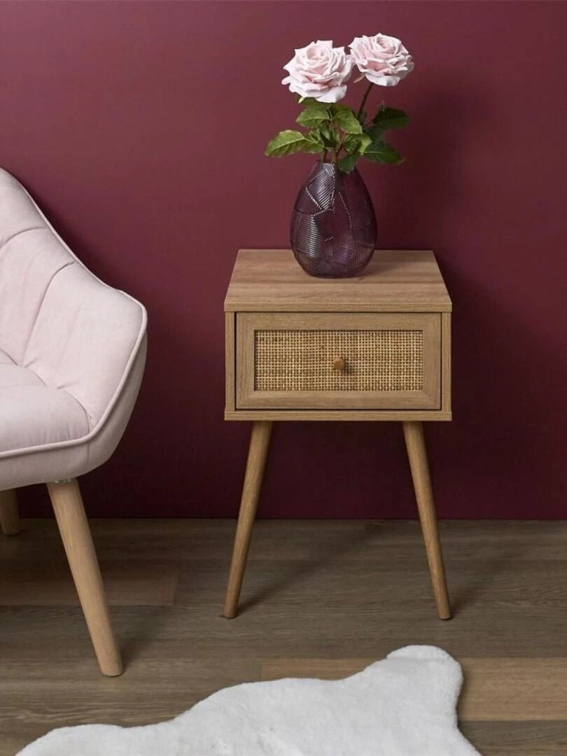 Table de chevet 1 tiroir Bali   Beige