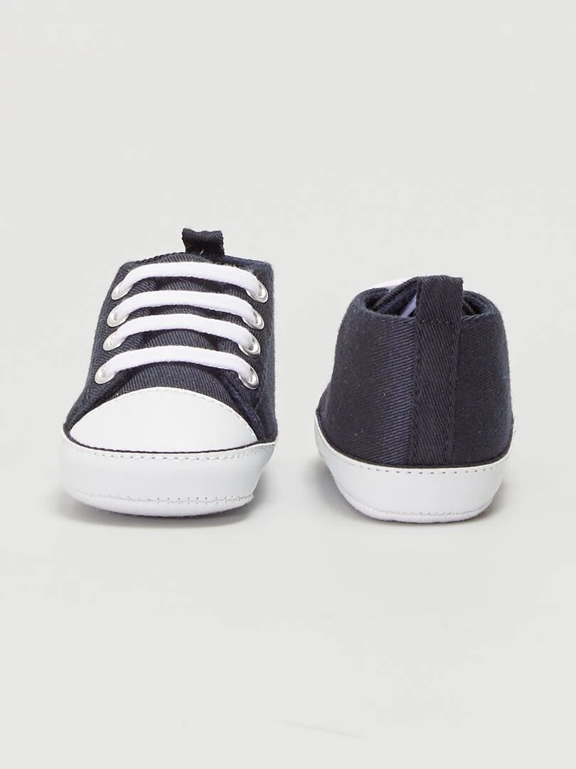 Baskets montantes en toile   marine