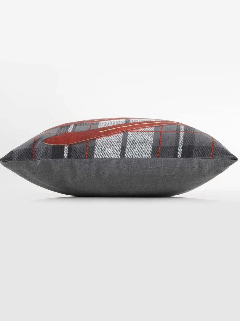 Coussin 40 x 40 cm Ours brun au ski Gris