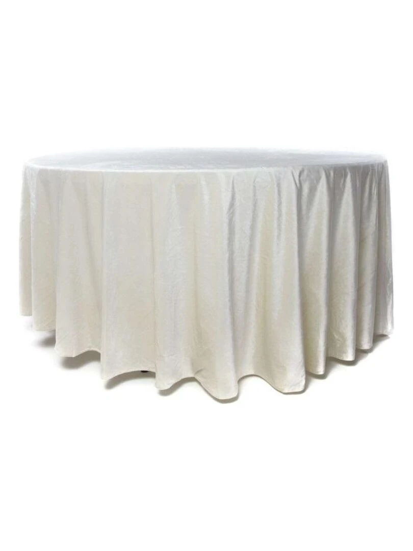 Grande Nappe ronde en velours Beige clair