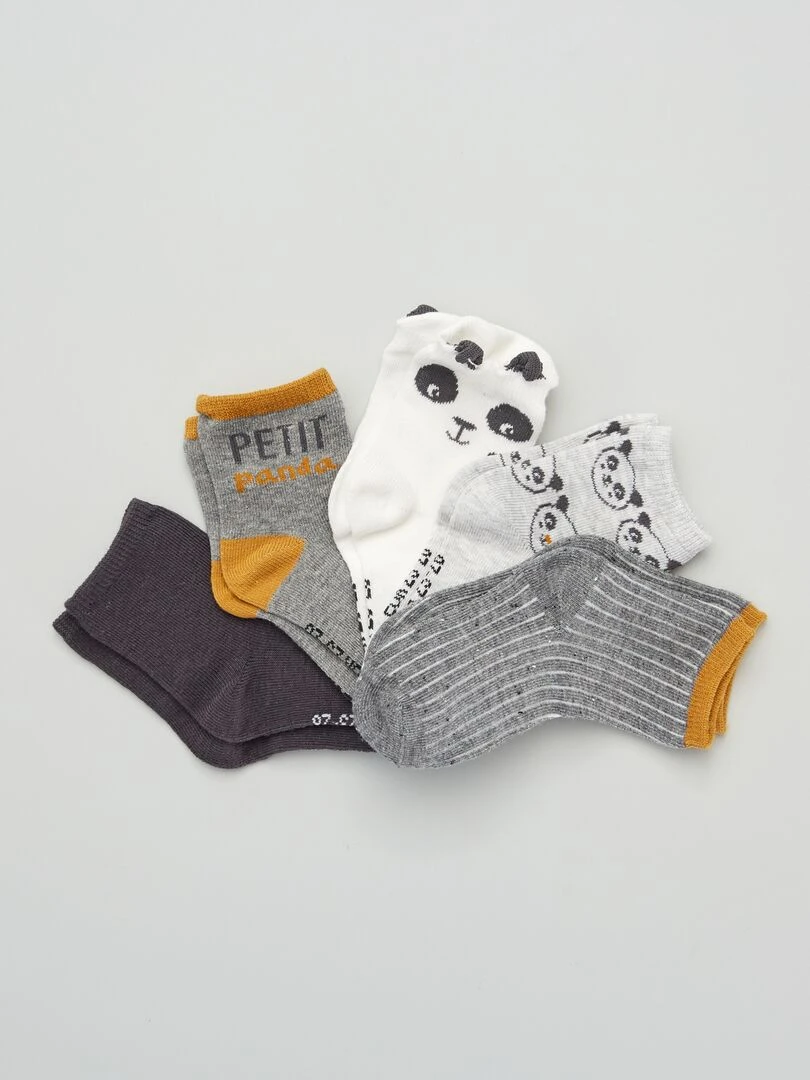 Chaussettes fantaisie Lot de 5 gris