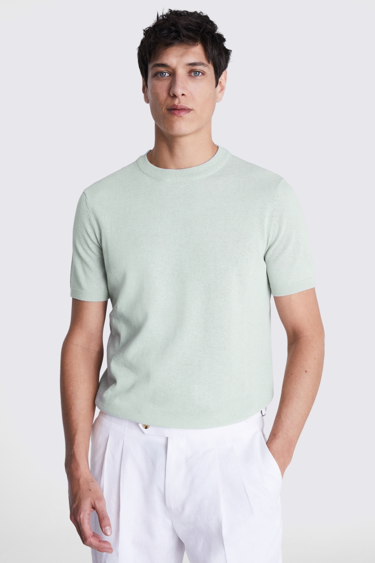 Sage Green Crew Neck T-Shirt   Buy Online at Moss