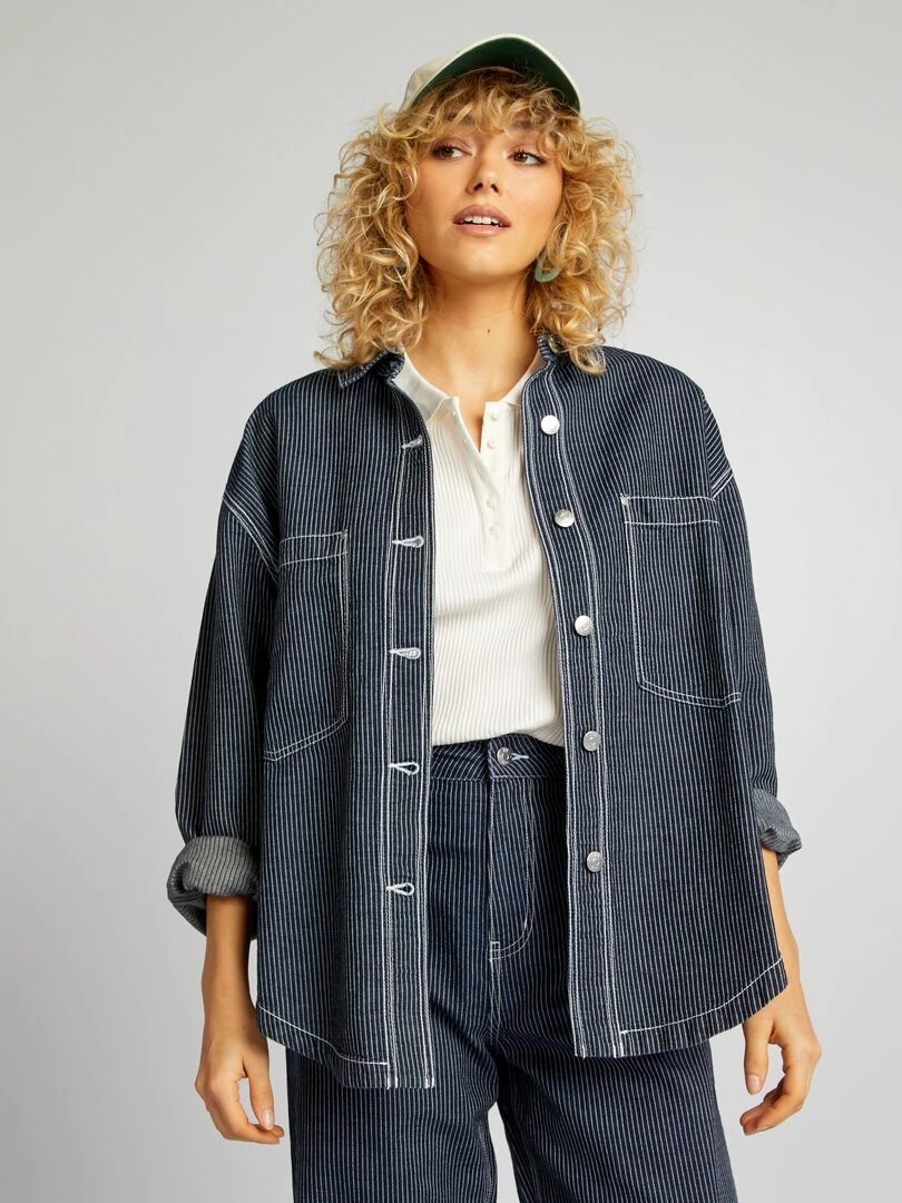 Surchemise à rayures 'JDY' Bleu