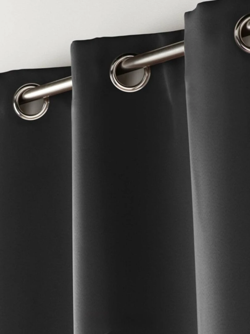 Rideau occultant uni à oeillets   gris anthracite