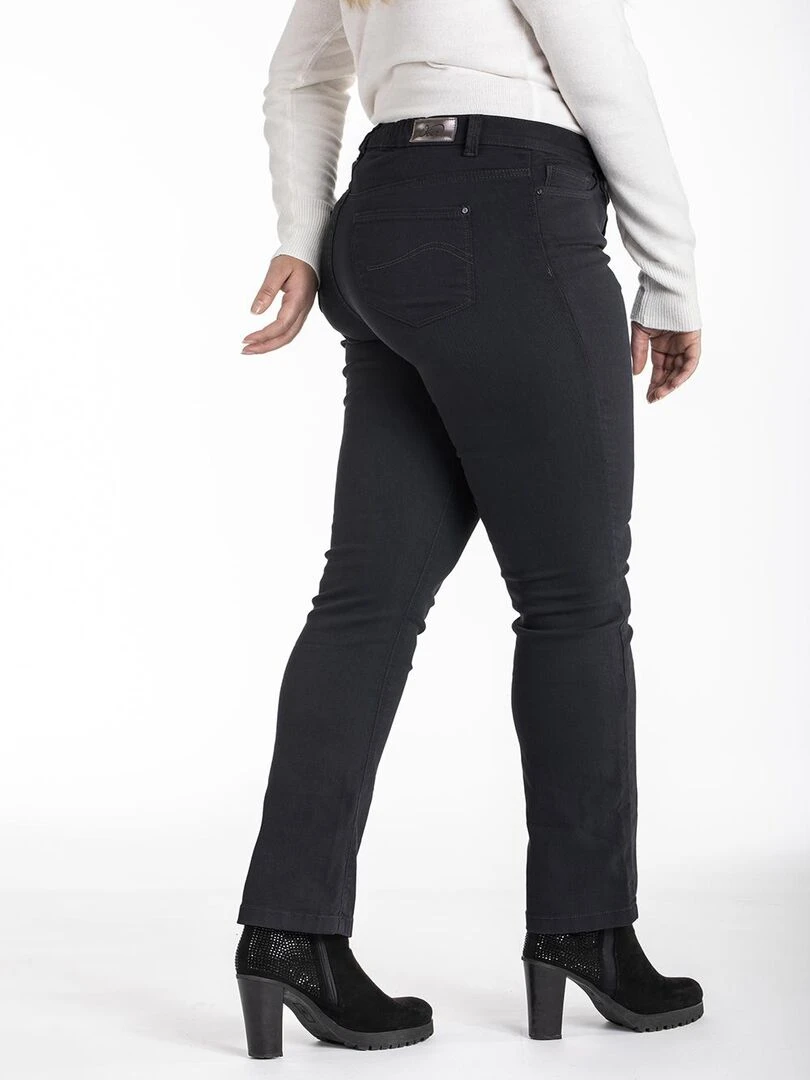 Jeans coupe droite taille haute stretch OBR9 'OBER' Noir