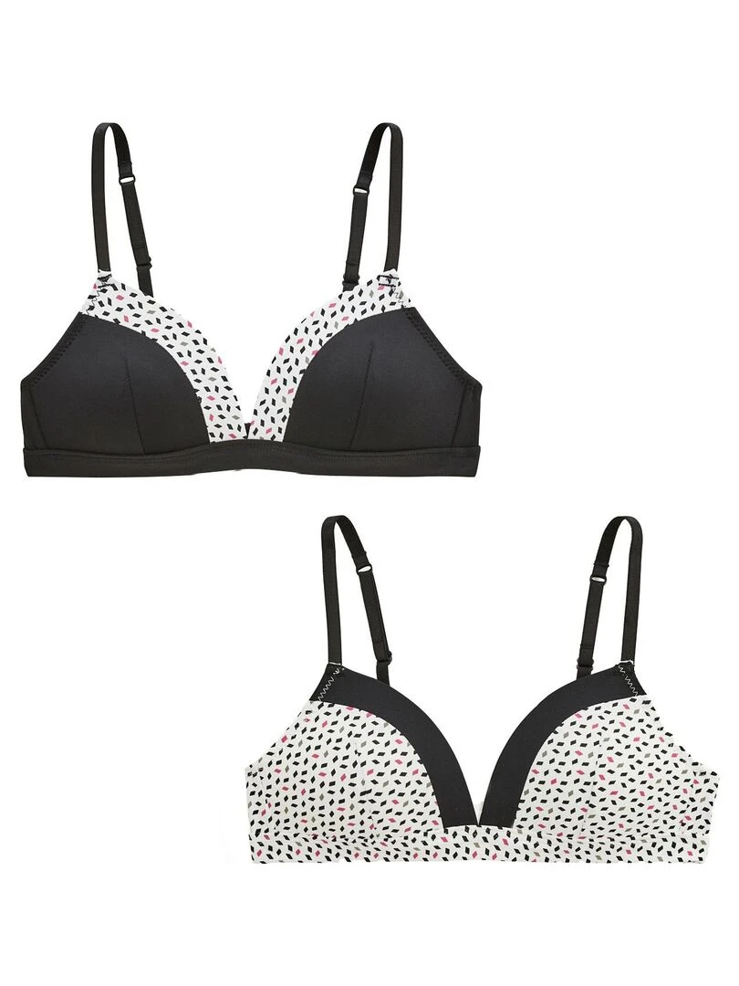Lot de 2 soutiens gorge souple sans armature Toria Noir