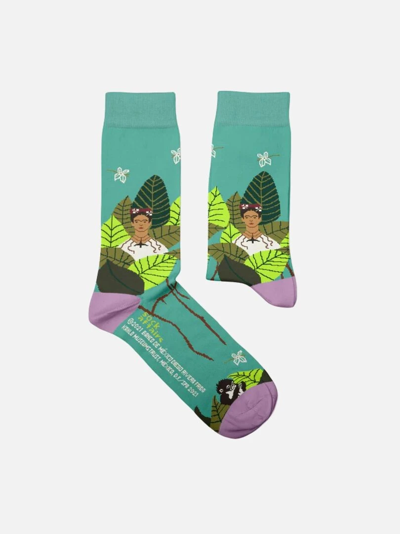 Chaussettes Sock Affairs Frida Kahlo Autoportrait Vert
