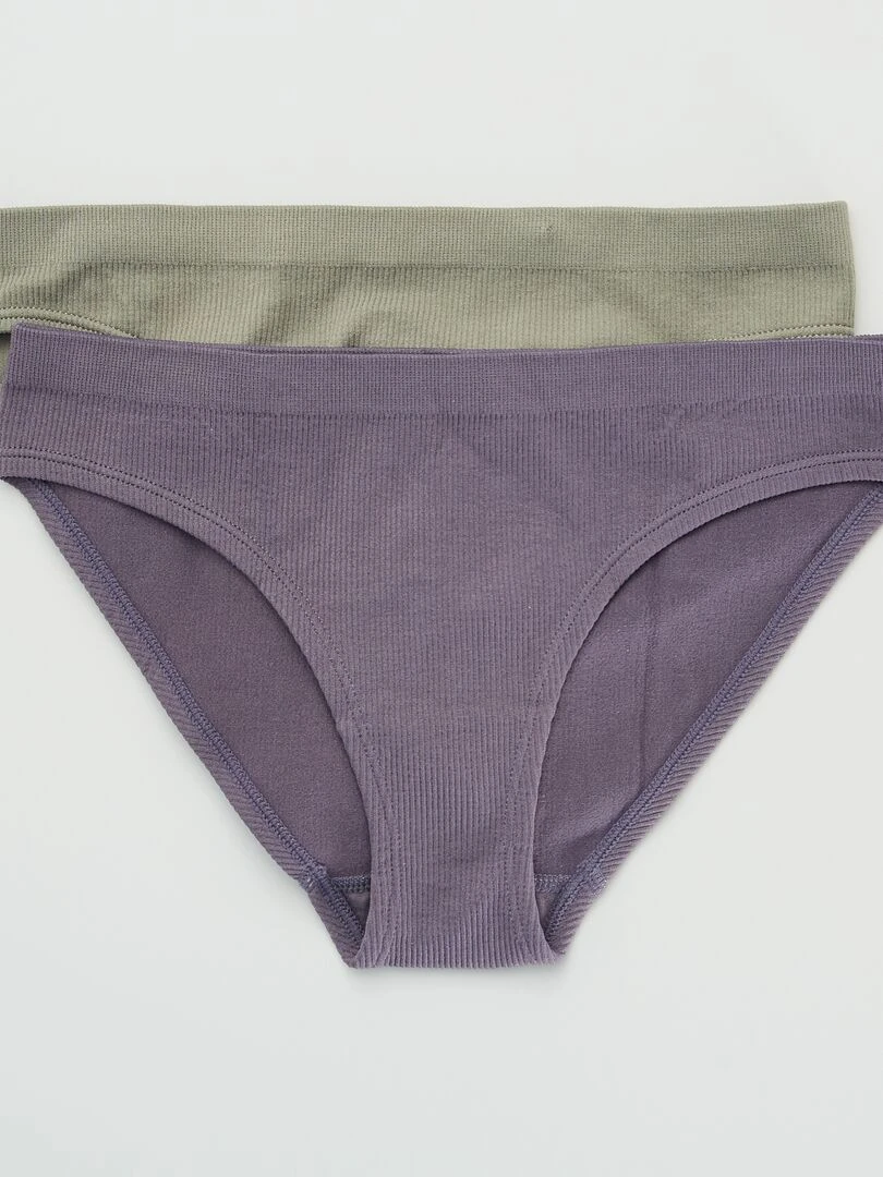 Lot de 2 culottes en maille côtelée 'Envie de lingerie ' Kaki