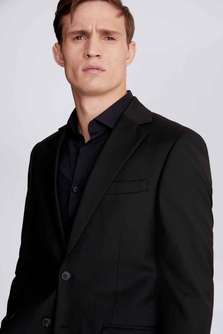 Regular Fit Black Stretch Jacket   Buy Online at Moss